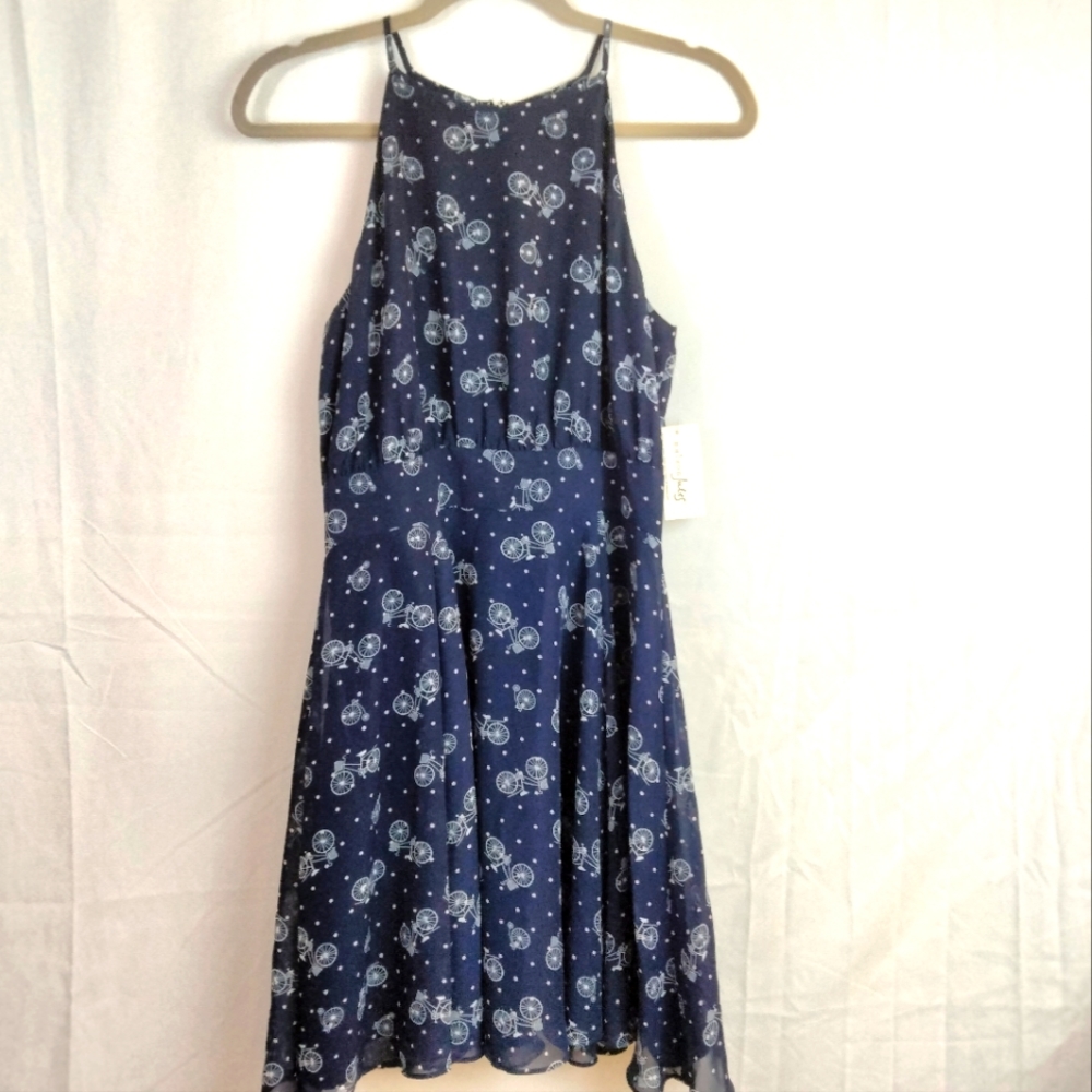 Maison Jules. Precious French bicycle themed navy blue sundress. New with tag.